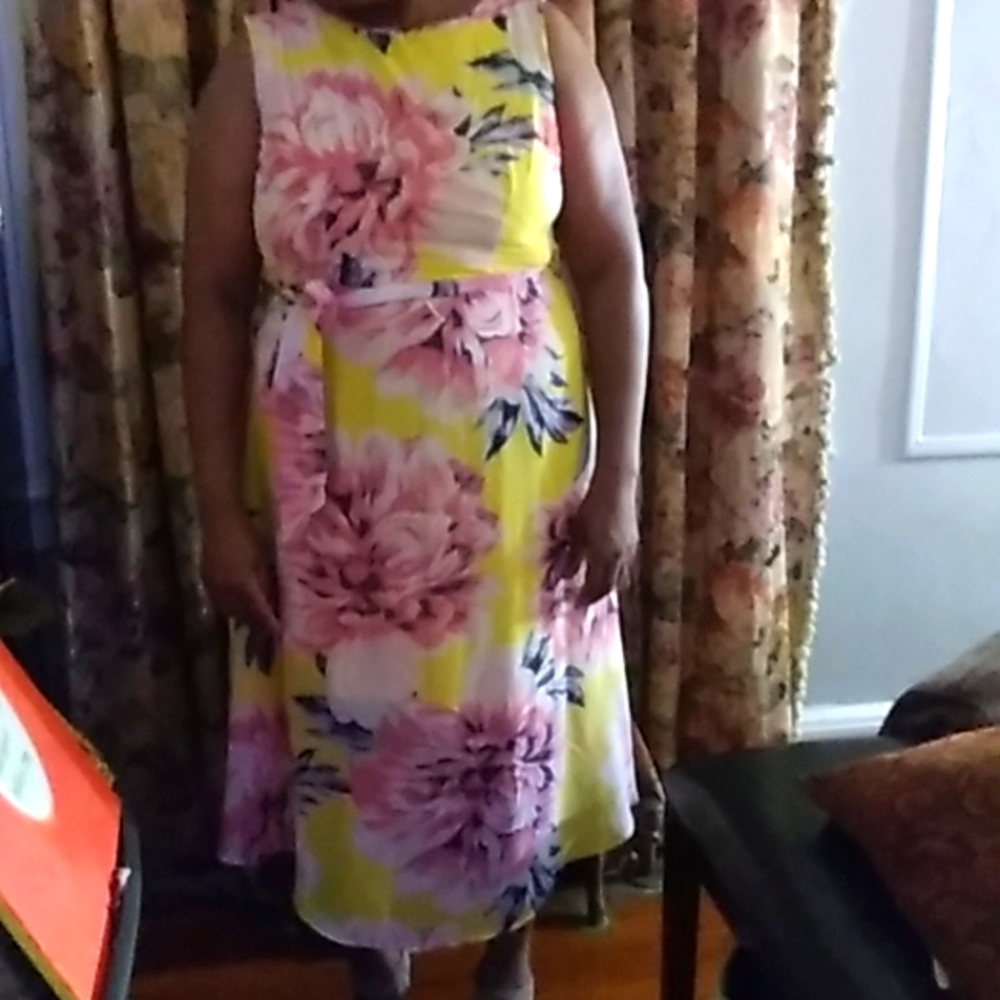 Strapless floral dress